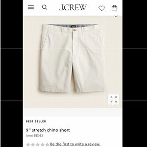 J Crew Mens Stretch Chino Shorts, Size 32